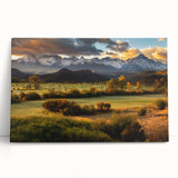 Black and white stretched canvas of Telluride, Colorado scenery, ideal for kitchen wall art.