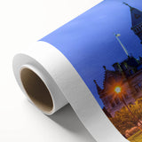 Art deco poster of Connecticut scenery in pastel shades on rolled canvas, ideal for nursery wall art.