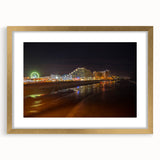 Extra large abstract art print of Daytona scenery in muted earth tones on a textured canvas, framed in gold.