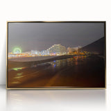 Mid-century modernist style large art print of Daytona scenery in muted gold tones on acrylic.