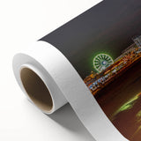 Art deco style poster of Daytona scenery in muted pastel shades on rolled canvas, ideal for nursery wall art.