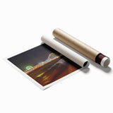 Extra large rolled print of Daytona scenery with floral elements in soft pastel colors.