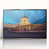 Mid-century modernist art of Delaware scenery in muted earth tones on a framed acrylic, suitable for nursery wall art.