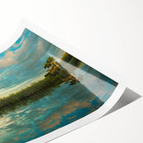 Extra large rolled print featuring line art flowers and lush greenery of the Everglades.