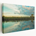 Everglades landscape on large stretched canvas, featuring lush greenery and water, ideal for kitchen wall art.