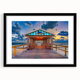 Extra large, textured abstract art print of colorful Fort Lauderdale scenery on a black framed canvas.
