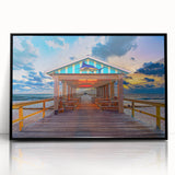 Framed acrylic print featuring large abstract wall art with vibrant hues of Fort Lauderdale scenery.