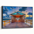 Black and white framed canvas of Fort Lauderdale landscape, ideal for bedroom wall decor.