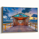 Framed canvas of a vintage-style Fort Lauderdale landscape in black and gold tones, ideal for bedroom wall art.