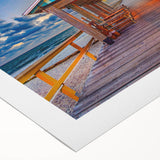 Art deco poster of Fort Lauderdale in pastel shades on rolled canvas, suitable for dining room wall art.