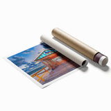 Extra large rolled print of Fort Lauderdale scenery with vibrant floral elements, ideal for classy bathroom wall art.