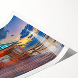 Extra large rolled print featuring line art flowers in soft pastel colors, ideal for large living room wall art.