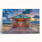 Black and white stretched canvas of Fort Lauderdale scenery, suitable as large kitchen wall art.