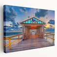 Large art depicting the Fort Lauderdale skyline in vibrant sunset colors, printed on stretched canvas.