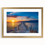 Extra large abstract art print of the Florida Keys in textured style with gold frame, ideal for living room decor.