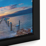 Extra large framed canvas featuring a textured depiction of the Florida Keys in vibrant colors, ideal for living room decor.