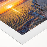 Art deco poster featuring a serene Florida Keys landscape on rolled canvas, ideal for dining room wall art.