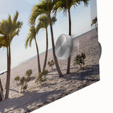 Large abstract wall art of Palm Beach with vibrant hues on acrylic glass, ideal for dining room ambiance.