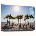 Acrylic print of a large abstract depiction of Palm Beach with vibrant blue and green tones.