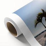 Art Deco style poster of Palm Beach with pastel colors on rolled canvas, suitable for nursery wall art or dining room decor.