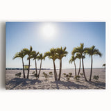 Black and white stretched canvas of Palm Beach scenery, ideal for kitchen wall art.
