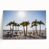 Black and white photo of Palm Beach on stretched canvas, suitable as large kitchen wall art.
