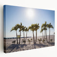 Large art print of Palm Beach scenery on stretched canvas, featuring vibrant blue and green hues, ideal for kitchen wall art.