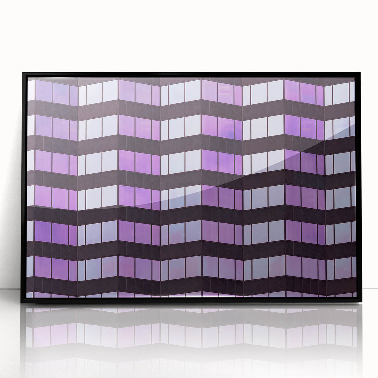 Large abstract wall art depicting Tampa, Florida, in muted blue and gray tones on a framed acrylic print.