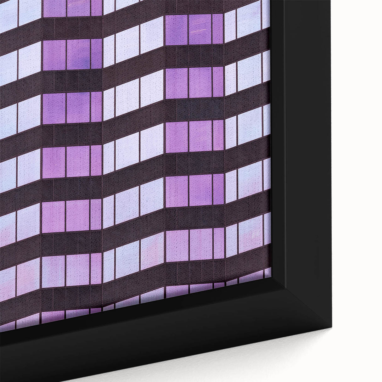 Framed canvas featuring a textured depiction of Tampa's skyline in black with vibrant colorful accents.