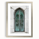 Textured abstract art print of Savannah scenery in muted green and brown tones, framed in silver, ideal for bedroom art.