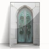 Framed acrylic print of Savannah, Georgia, with art deco influences, featuring muted pastel colors.