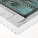 Art Deco poster of Savannah skyline in pastel shades on rolled canvas, suitable for dining room wall art.