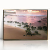 Framed acrylic print of Kauai's lush landscapes in earthy green tones, ideal for modern art wall decor.