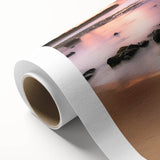 Art deco poster of Kauai, Hawaii scenery with pastel shades on rolled canvas, ideal for nursery wall art.