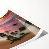 Extra large wall art featuring line art flowers in pastel shades on a rolled print, ideal for large living room wall decor.