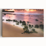 Black and white wall art of Kauai scenery on stretched canvas, suitable for kitchen art.