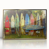 Acrylic print of a Maui landscape in golden hues, framed, ideal for modern art wall decor.