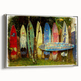 Landscape art painting of Maui coastline in vibrant sunset colors on framed canvas, ideal for living room decor.