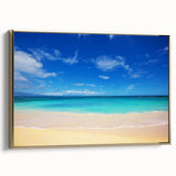 Framed canvas depicting a vintage-style landscape of Oahu, Hawaii, with black and gold tones, ideal for bedroom wall art.