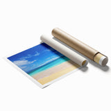 Extra large rolled print of Oahu, Hawaii, featuring vibrant floral art, ideal for classy bathroom wall art.