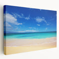 Large canvas print of Oahu, Hawaii scenery with vibrant ocean and sky hues, suited for kitchen wall art.
