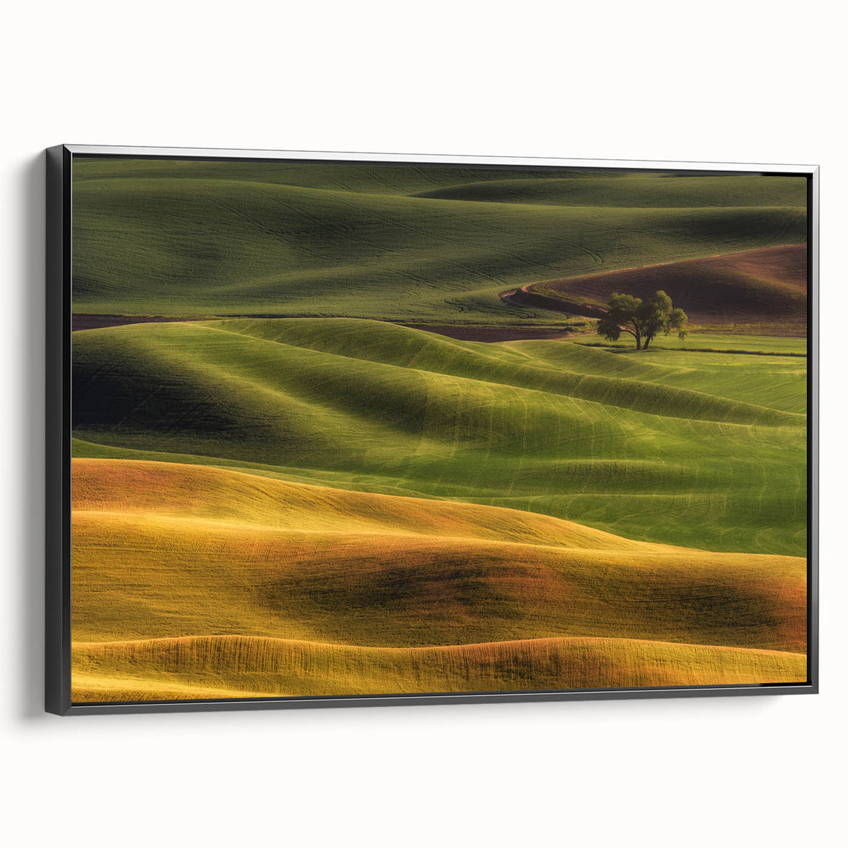 Black and white landscape painting of Idaho scenery on framed canvas, suitable for bedroom wall art.