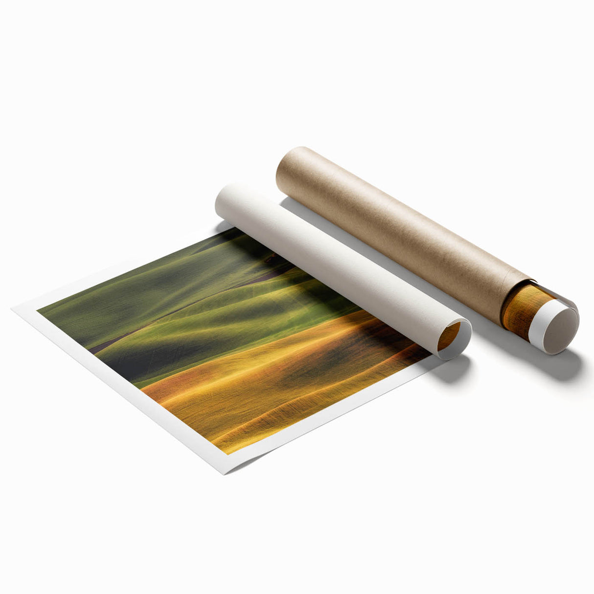 Extra large rolled print of Idaho scenery with pastel floral elements, ideal for classy bathroom or large living room decor.