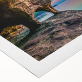 Art deco poster of Lake Michigan, featuring soft blue and gray hues on rolled canvas, suitable for dining room wall art.