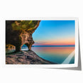 Extra large wall art featuring a serene Lake Michigan scene, with muted blue and green tones on rolled print.