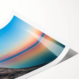 Extra large wall art featuring line art flowers, set against a backdrop of Lake Michigan, in a rolled print format.