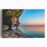 Black and white photo of Lake Michigan, large canvas print, ideal for kitchen wall art.