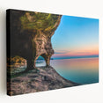 Large canvas print of Lake Michigan with soft blue and gray tones, suitable for kitchen wall art.