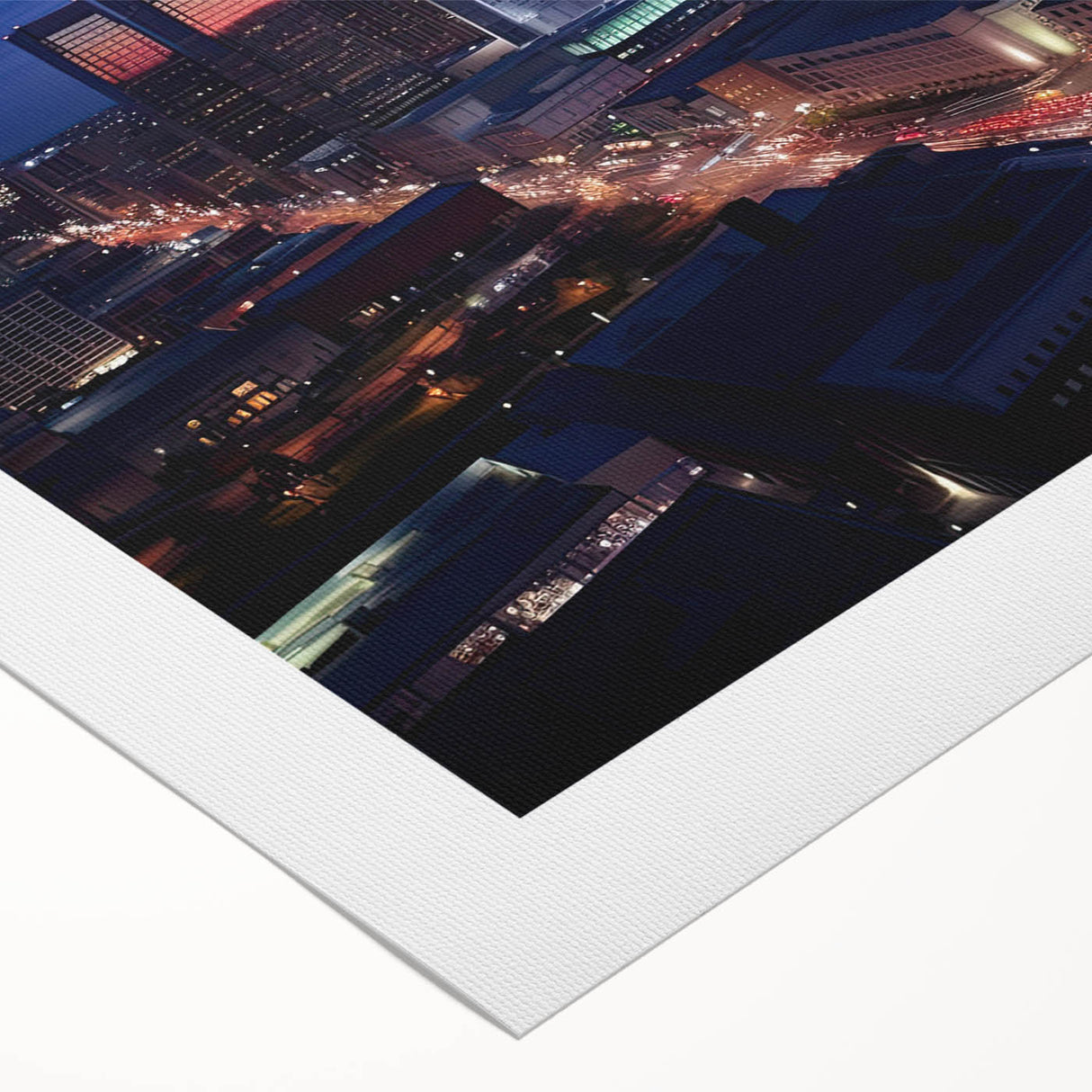 Art deco poster of Indianapolis skyline in pastel shades on rolled canvas, suitable for dining room wall art.