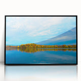 Large abstract wall art depicting a stylized Indiana landscape in muted earth tones, framed in black acrylic.